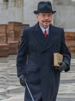 A Haunting in Venice Kenneth Branagh Blue Trench Coat