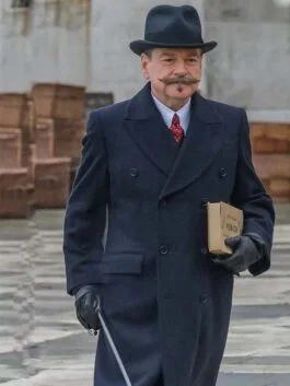 A Haunting in Venice Kenneth Branagh Blue Trench Coat