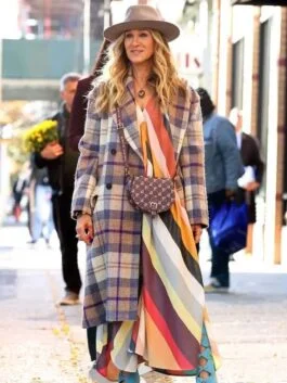 And Just Like That S02 Carrie Bradshaw Plaid Coat