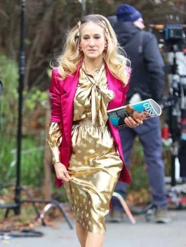 And Just Like That S02 Sarah Jessica Parker Pink Blazer front