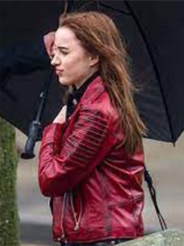 Bank Of Dave 2023 Phoebe Dynevor Leather Jacket