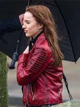 Bank Of Dave 2023 Phoebe Dynevor Leather Jacket