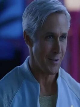 Barbie 2023 Ryan Gosling White Bomber Jacket