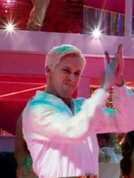 Barbie 2023 Ryan Gosling White Bomber Jacket