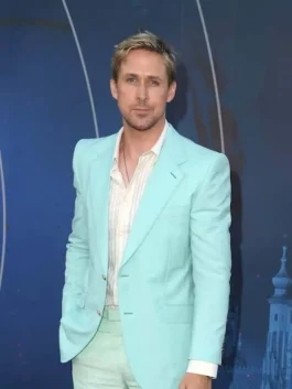 Barbie Ryan Gosling Blue Blazer pose