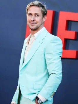 Barbie Ryan Gosling Blue Blazer side pose