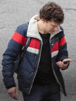 Zombieland Double Tap Jesse Eisenberg Blue Shearling Jacket