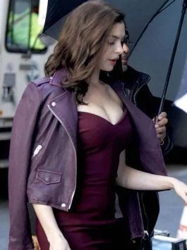 Daphne Kluger Purple leather Jacket side
