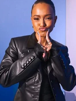 Divinity 2023 Karrueche Tran Black Leather Coat