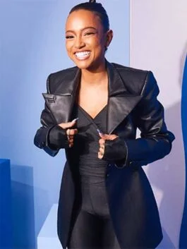 Divinity 2023 Karrueche Tran Black Leather Coat