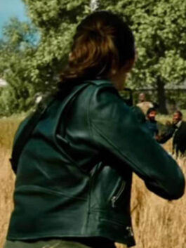 Zombieland Double Tap Emma Stone Green Biker Leather Jacket