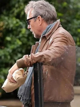 3 Days To Kill Kevin Costner Brown Leather Jacket