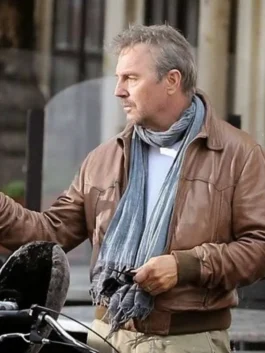 3 Days To Kill Kevin Costner Brown Leather Jacket