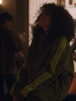 Gossip Girl Whitney Peak Green Striped Sleeve Hoodie