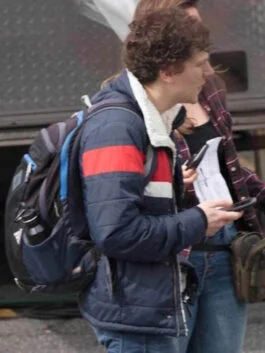 Zombieland Double Tap Jesse Eisenberg Blue Shearling Jacket