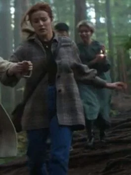 Nancy Drew Kennedy McMann Grey Plaid Coat