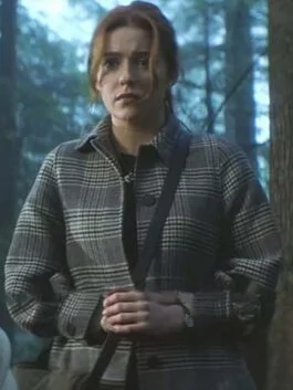Nancy Drew Kennedy McMann Grey Plaid Coat