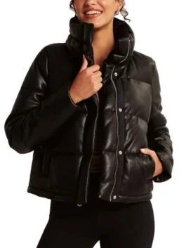 Nancy Drew S02 George Fan Leather Puffer Jacket