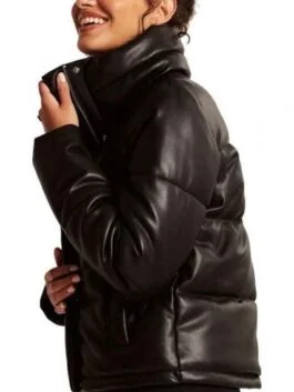 Nancy Drew S02 George Fan Leather Puffer Jacket