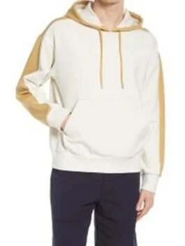 Single Drunk Female James White And Tan Colorblock Hoodie