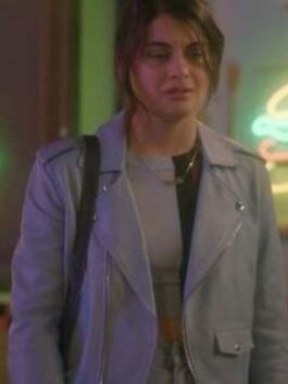 Single Drunk Female S02 Sofia Black-D’Elia Blue Biker Jacket