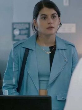 Single Drunk Female S02 Sofia Black-D’Elia Blue Biker Jacket
