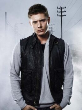 Supernatural Jensen Ackles Black Leather Vest