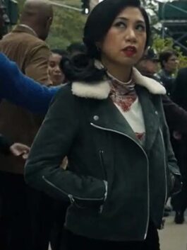 The Equalizer Season 2 Liza Lapira Grey Suede Leather Jacket
