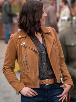 The Way Home 2023 Chyler Leigh Suede Jacket