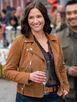 The Way Home 2023 Chyler Leigh Suede Jacket