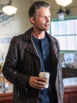 The Way Home 2023 Samuel Braun Brown Biker Jacket