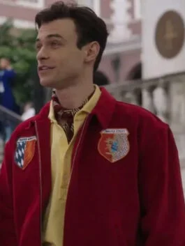 Thomas Doherty Gossip Girl Red Wool Jacket