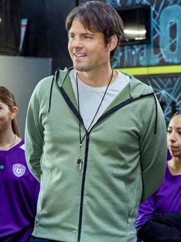Winning Team Movie Kristoffer Polaha Green Jacket frnt