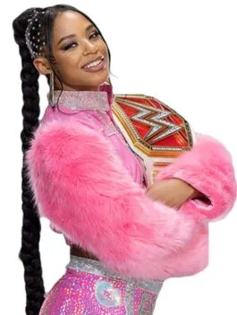 WWE Bianca Belair Pink Fur Jacket