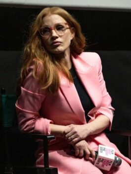 George & Tammy 2023 Jessica Chastain Pink Suit