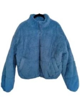 Single Drunk Female Lily Mae Harrington Blue Fur Jacket