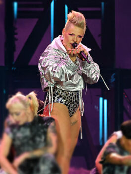 Summer Carnival Tour 2023 P!nk Silver Cropped Jacket