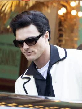 Priscilla 2023 Jacob Elordi White Blazer
