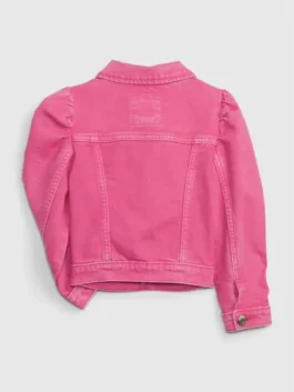 Gap × Barbie Denim Jacket seen from the back to show the logo and clean design of the collaboration.