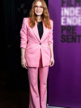 George & Tammy 2023 Jessica Chastain Pink Suit