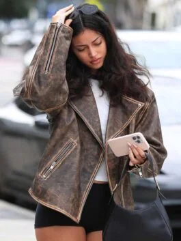 Cindy Kimberly Leather Biker Jacket