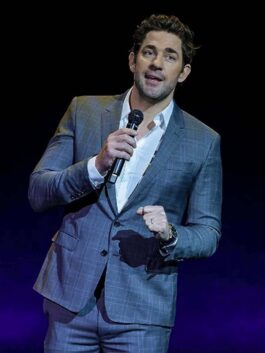 A Quiet Place Day One 2024 John Krasinski Grey Suit