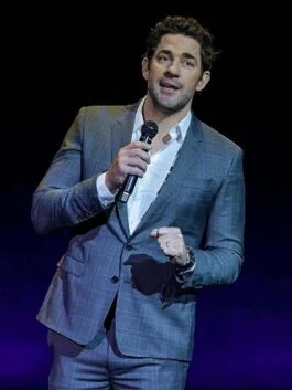 A Quiet Place Day One 2024 John Krasinski Grey Suit