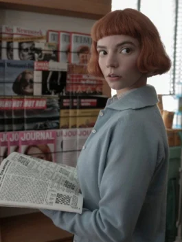 The Queen’s Gambit Anya Taylor-Joy Blue Sweater