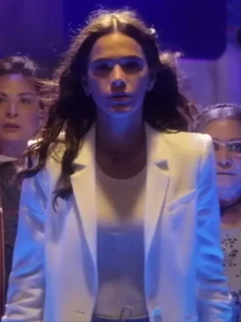 Bruna Marquezine Blue Beetle 2023 White Blazer