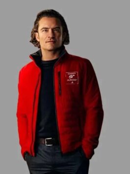 Gran Turismo 2023 Orlando Bloom Red Puffer Jacket