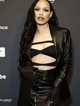 Infinity Pool 2023 Cleopatra Coleman Leather Blazer back