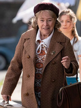 The Miracle Club 2023 Kathy Bates Brown Coat