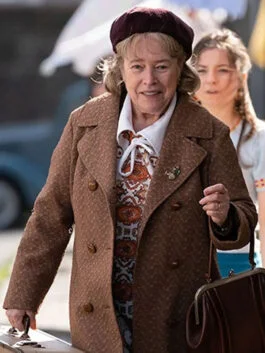 The Miracle Club 2023 Kathy Bates Brown Coat