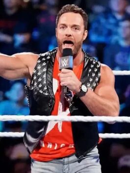 LA Knight Black Leather Vest